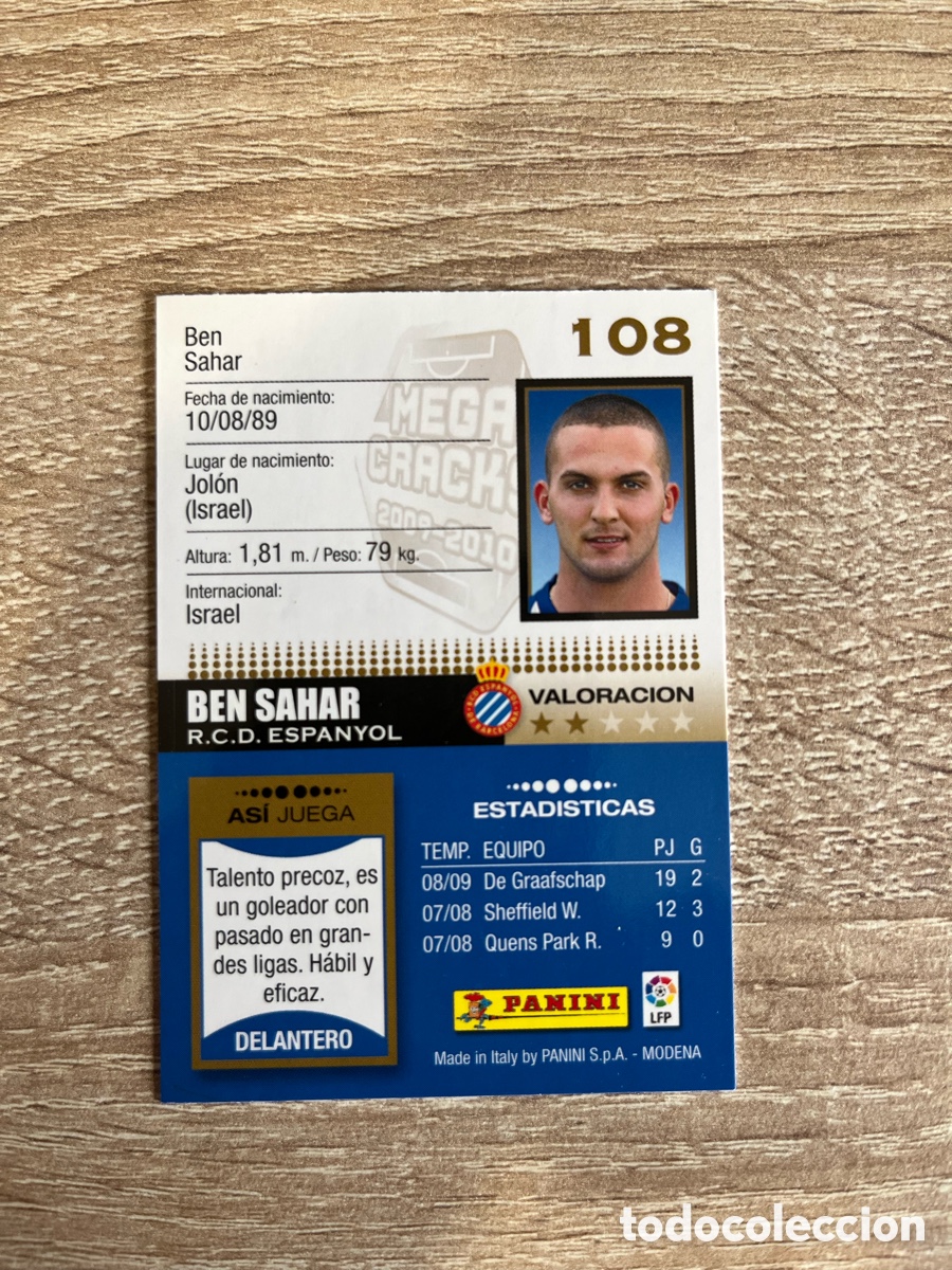 Cromos de f&uacute;tbol: 108 BEN SAHAR MEGACRACKS MGK 2009 2010 09 10 RCD ESPA&Ntilde;OL ESPANYOL