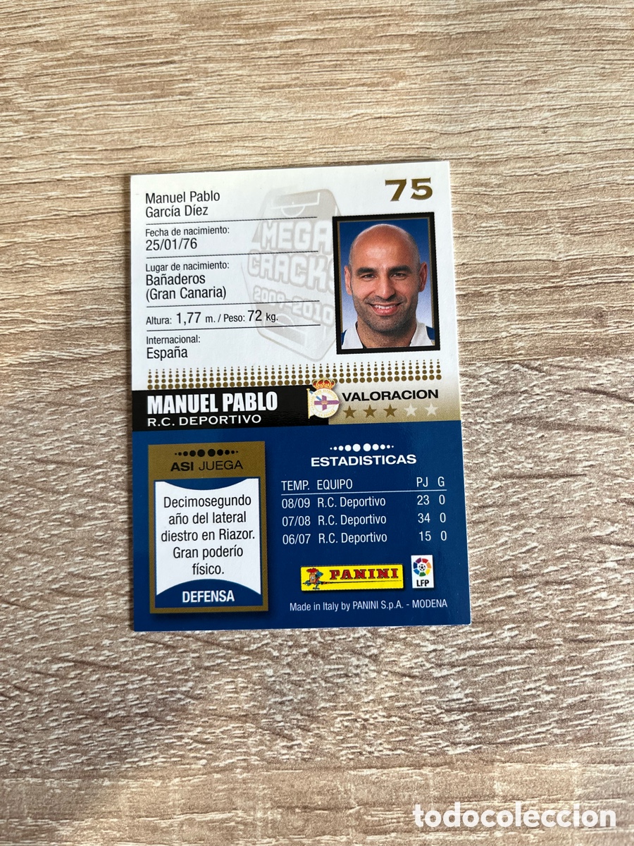 Cromos de f&uacute;tbol: 75 MANUEL PABLO MEGACRACKS MGK 2009 2010 09 10 DEPORTIVO CORU&Ntilde;A