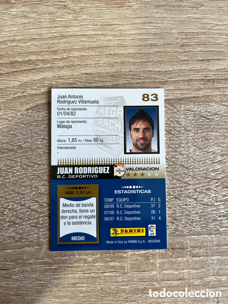 Cromos de f&uacute;tbol: 83 JUAN RODRIGUEZ MEGACRACKS MGK 2009 2010 09 10 DEPORTIVO CORU&Ntilde;A