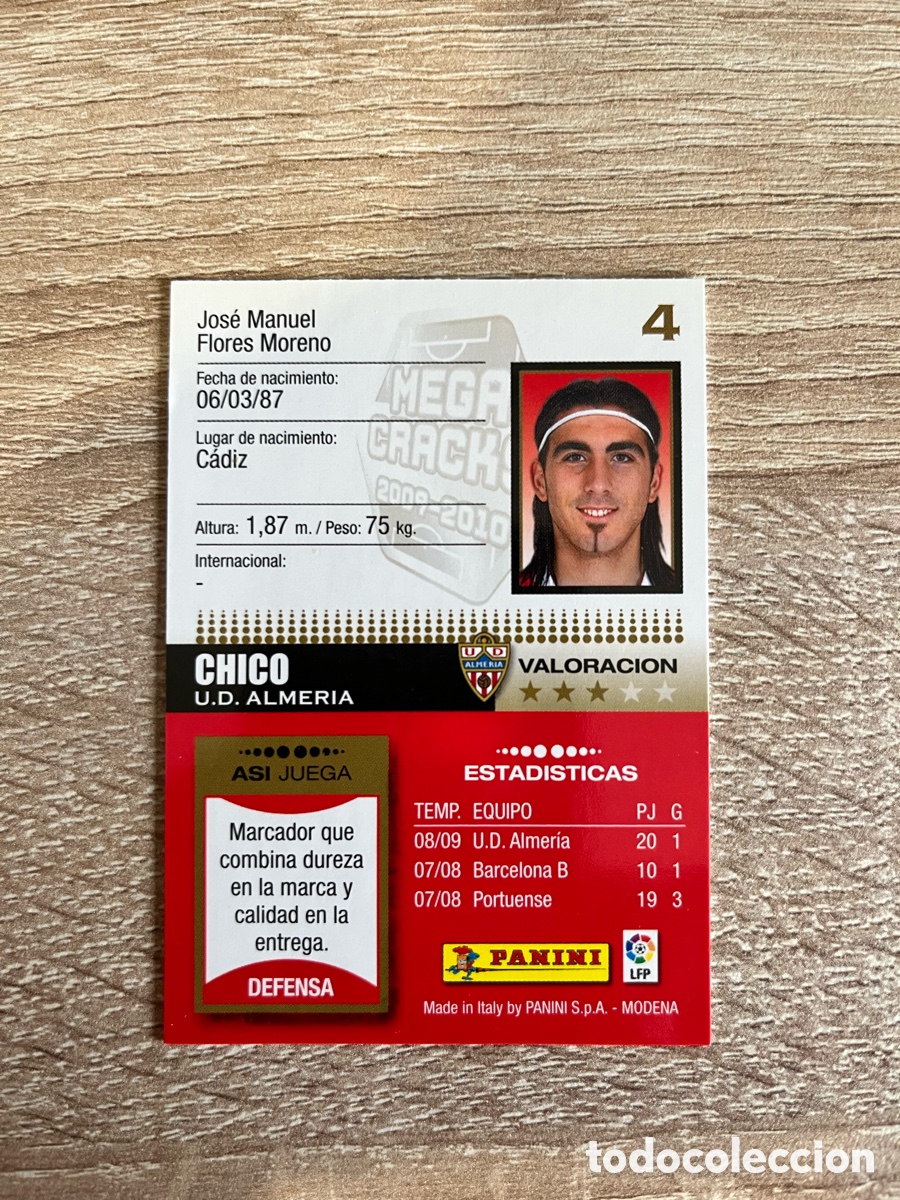 Cromos de f&uacute;tbol: 4 CHICO MEGACRACKS MGK 2009 2010 09 10 ALMER&Iacute;A