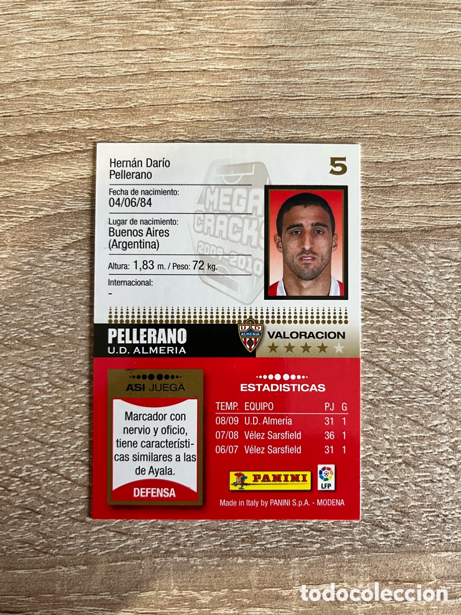 Cromos de f&uacute;tbol: 5 PELLERANO MEGACRACKS MGK 2009 2010 09 10 ALMER&Iacute;A
