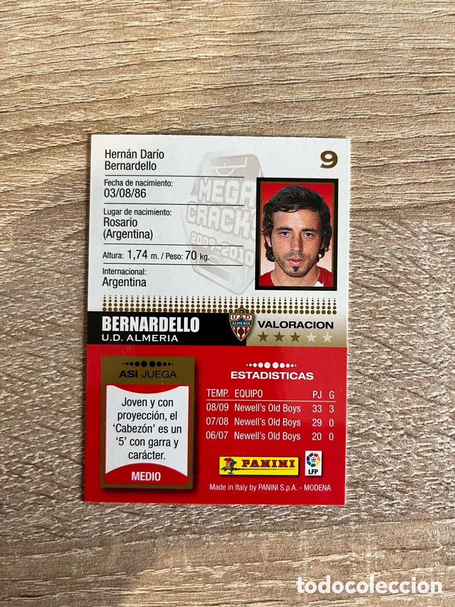 Cromos de f&uacute;tbol: 9 BERNARDELLO MEGACRACKS MGK 2009 2010 09 10 ALMER&Iacute;A