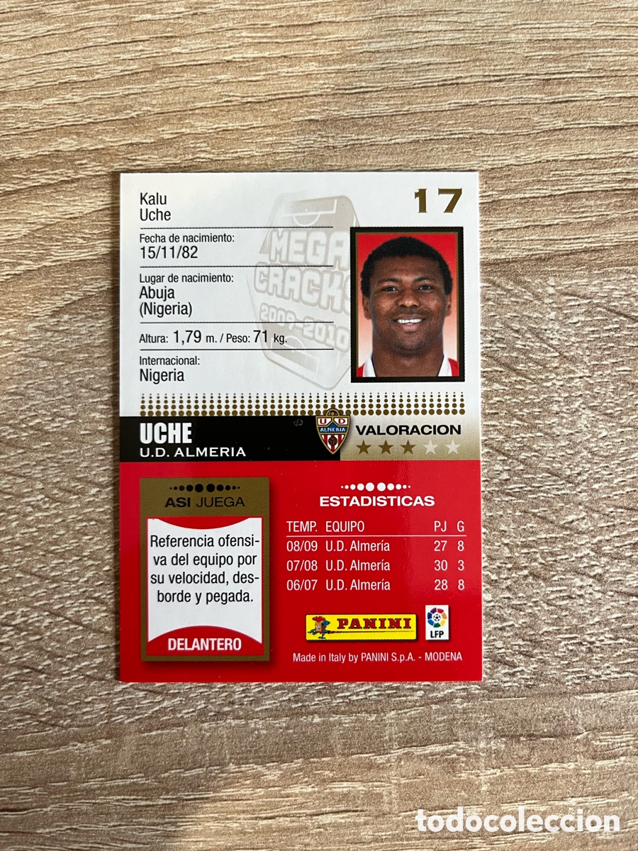 Cromos de f&uacute;tbol: 17 UCHE MEGACRACKS MGK 2009 2010 09 10 ALMER&Iacute;A