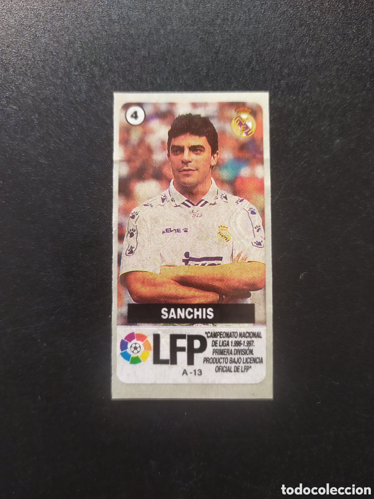 Cromos de f&uacute;tbol: Liga de las estrellas 1996 1997 96 97 chicles chicle Vidal Sanchis n&deg; 4 Real Madrid sin pegar
