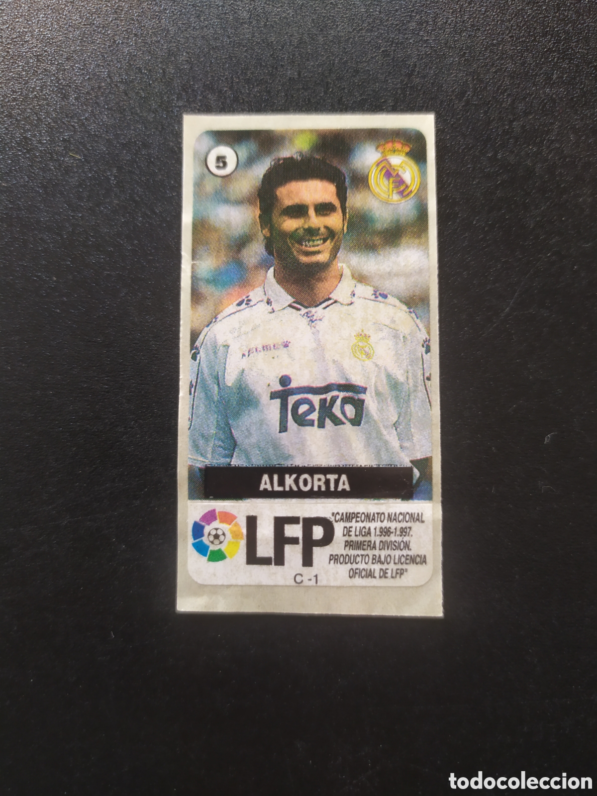 Cromos de f&uacute;tbol: Liga de las estrellas 1996 1997 96 97 chicles chicle Vidal Alkorta n&deg; 5 Real Madrid sin pegar