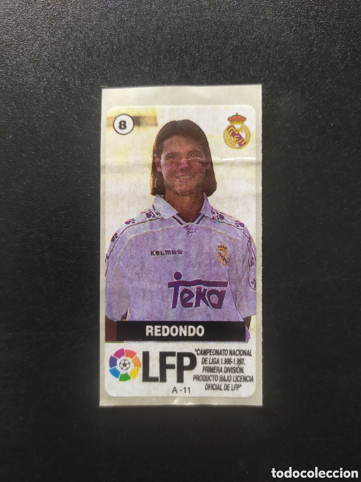Cromos de f&uacute;tbol: Liga de las estrellas 1996 1997 96 97 chicles chicle Vidal Redondo n&deg; 9 Real Madrid sin pegar