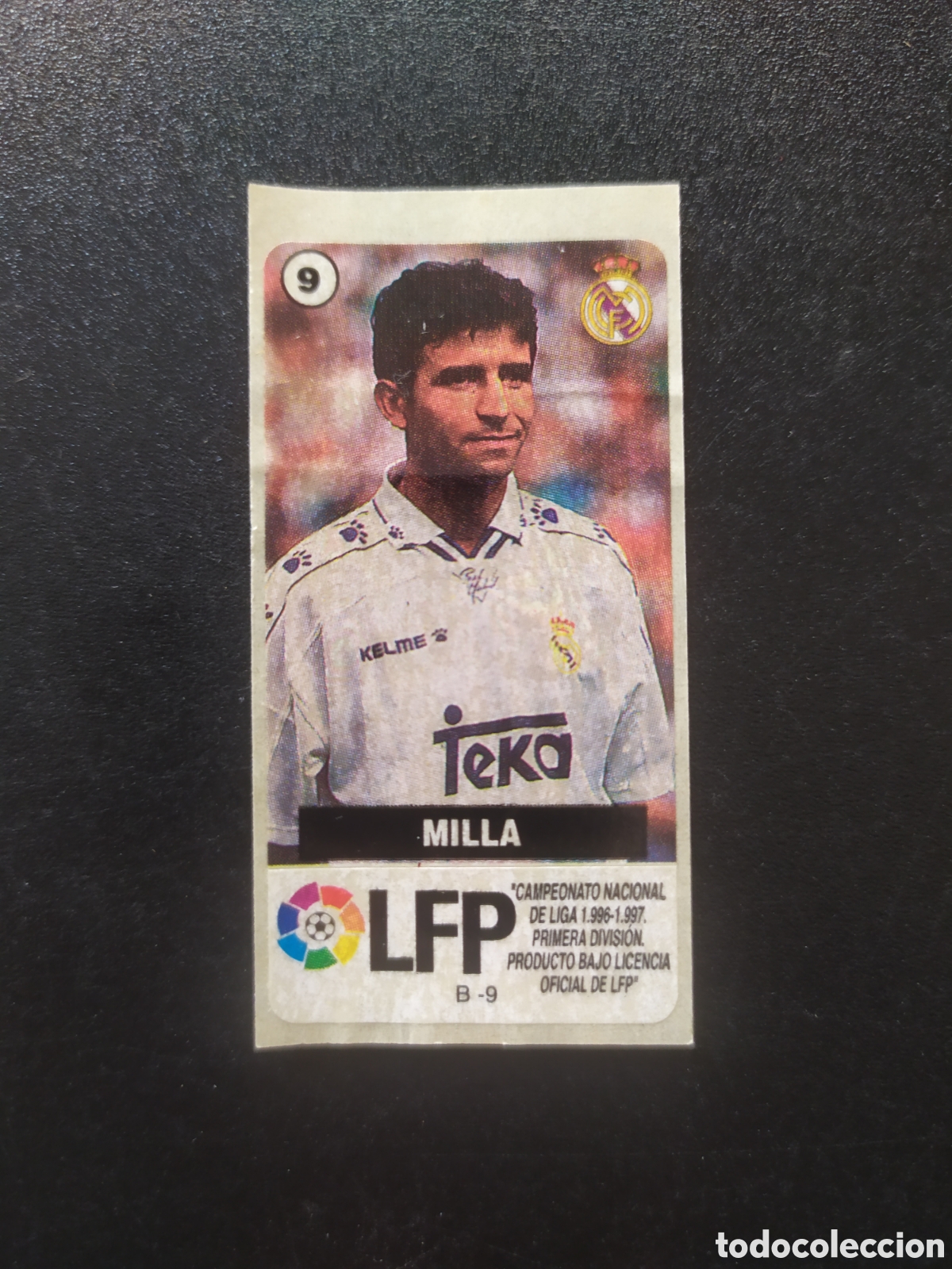 Cromos de f&uacute;tbol: Liga de las estrellas 1996 1997 96 97 chicles chicle Vidal Milla n&deg; 9 Real Madrid sin pegar