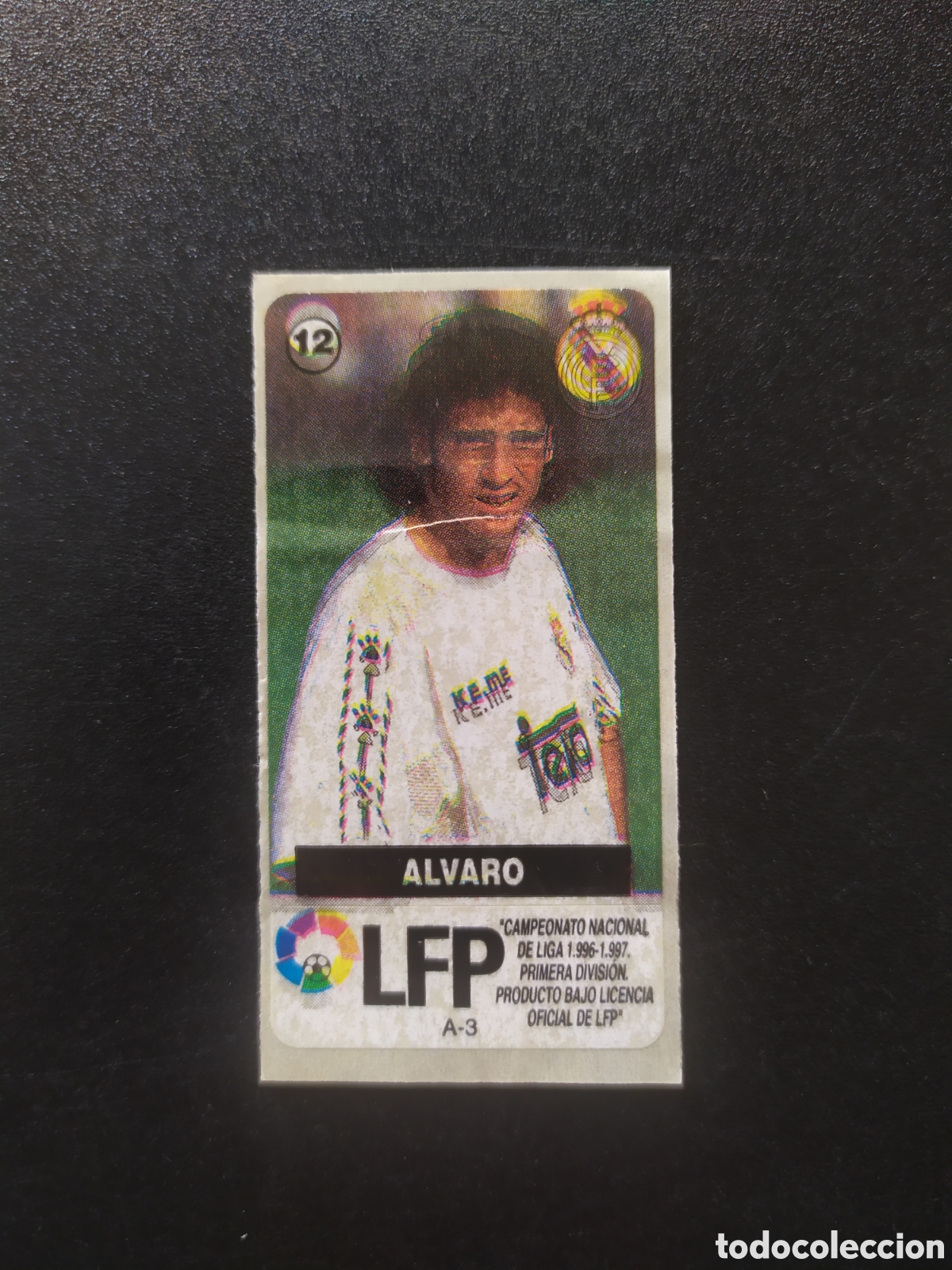 Cromos de f&uacute;tbol: Liga de las estrellas 1996 1997 96 97 chicles chicle Vidal Alvaro n&deg; 12 Real Madrid sin pegar