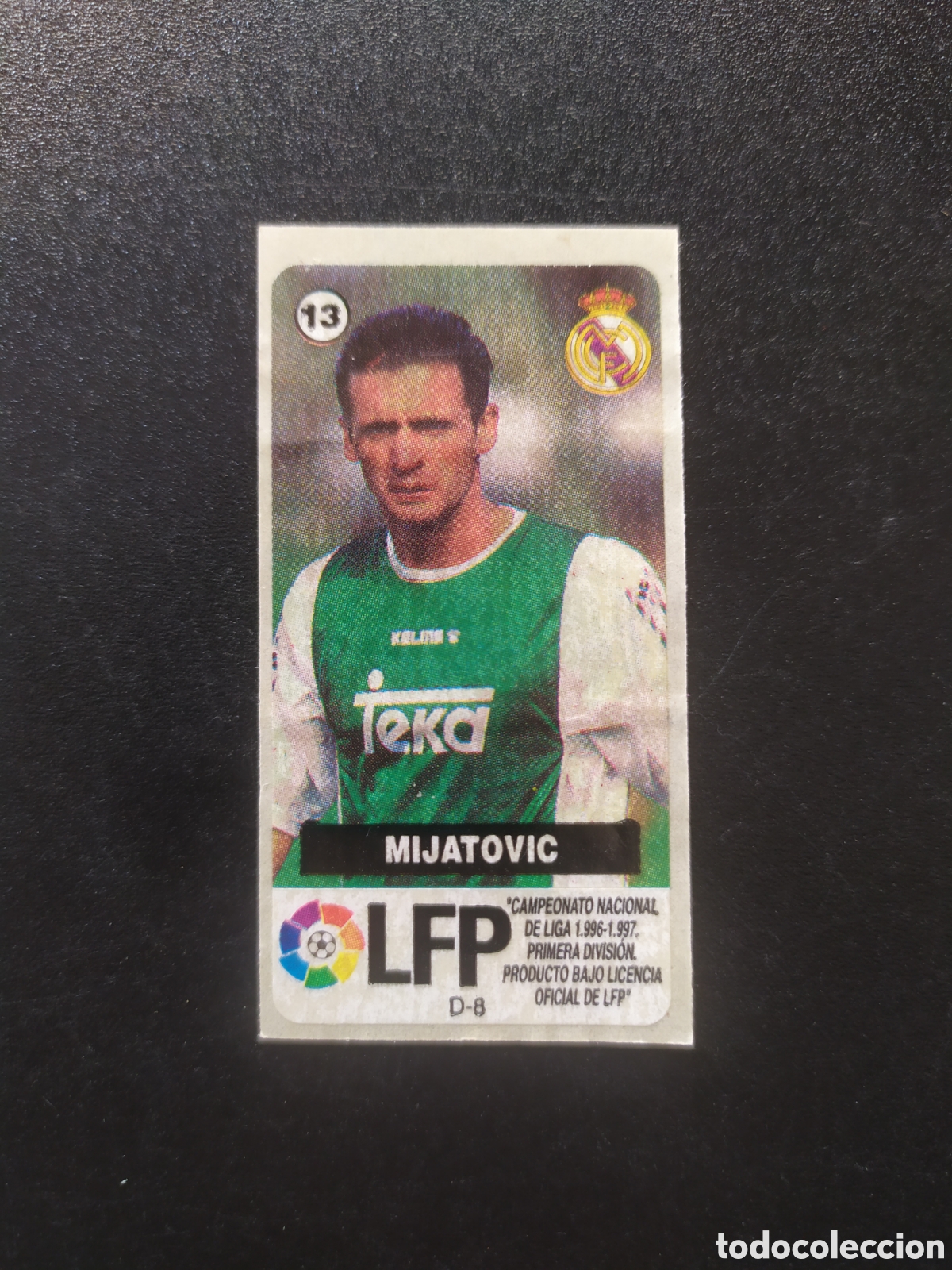 Cromos de f&uacute;tbol: Liga de las estrellas 1996 1997 96 97 chicles chicle Vidal Mijatovic n&deg; 13 Real Madrid sin pegar