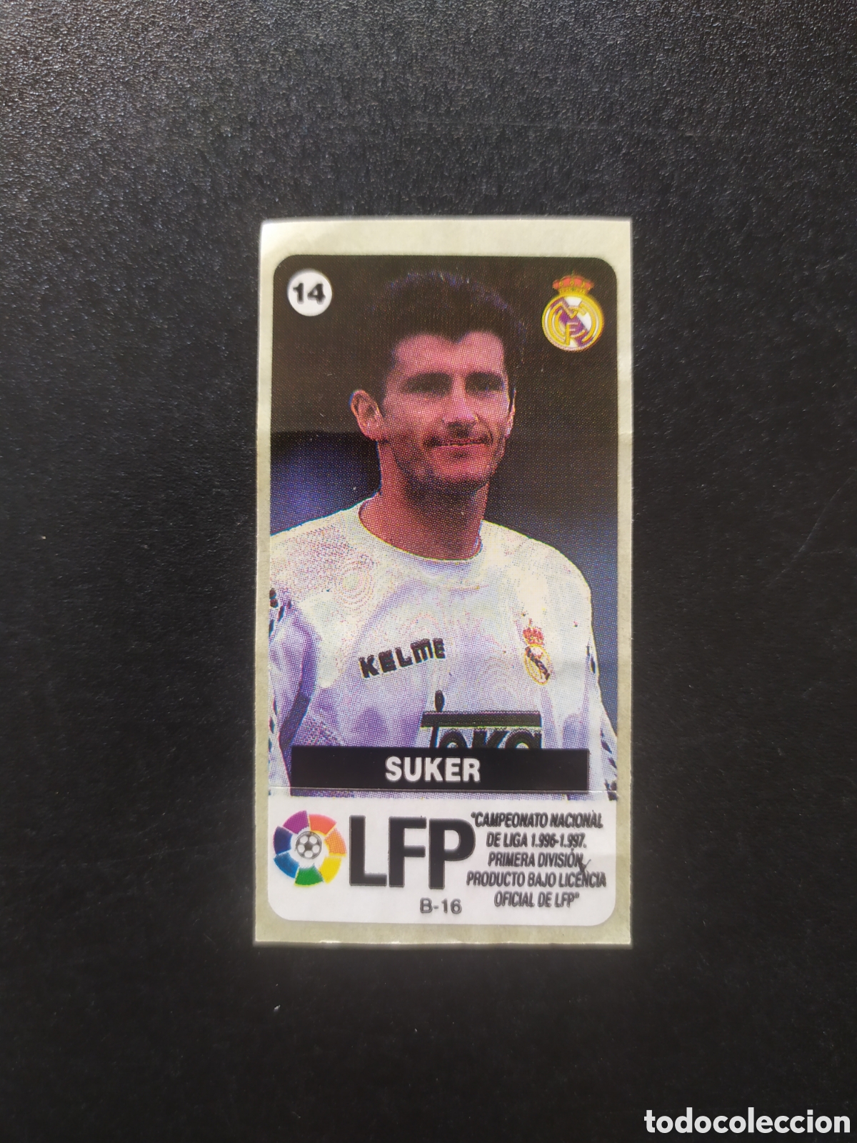 Football Stickers: Liga de las estrellas 1996 1997 96 97 chicles chicle Vidal Suker n&deg; 14 Real Madrid sin pegar