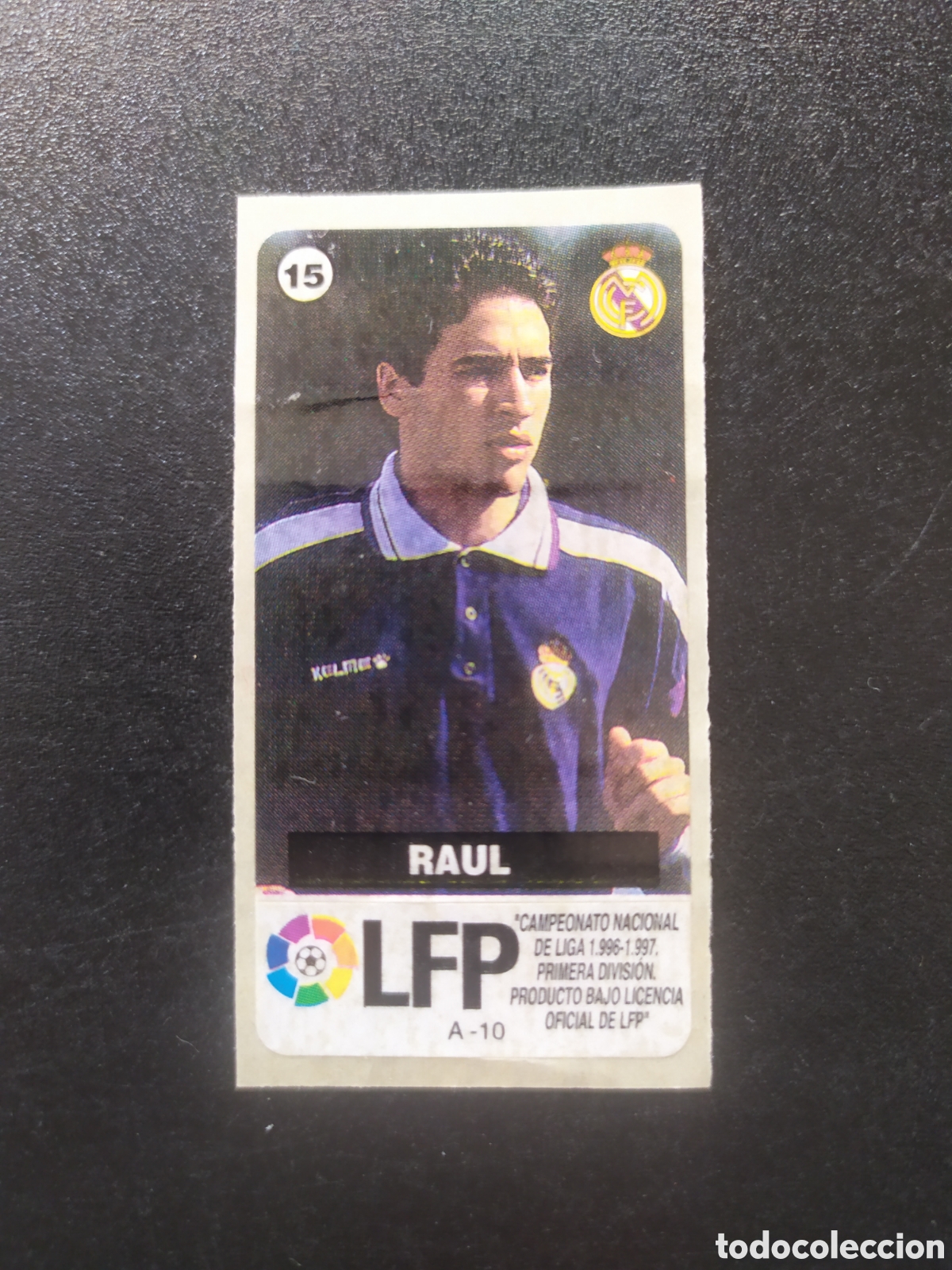Football Stickers: Liga de las estrellas 1996 1997 96 97 chicles chicle Vidal Ra&uacute;l n&deg; 15 Real Madrid sin pegar