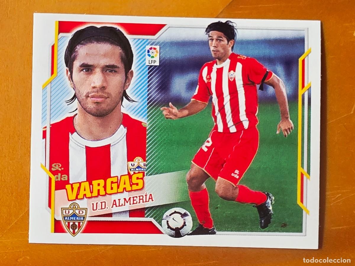 Cromos de f&uacute;tbol: 10 Vargas, UD Almer&iacute;a, Panini Ediciones Liga Este 2010 2011 10 11 sin pegar