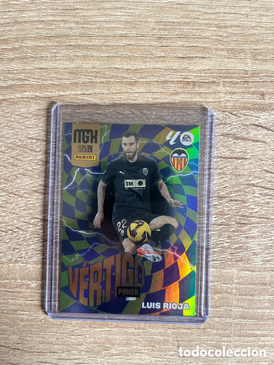 Cromos de f&uacute;tbol: 385 LUIS RIOJA V&Eacute;RTIGO POWER PARALELA MEGACRACKS MGK 2025 2026 25 26 VALENCIA CF