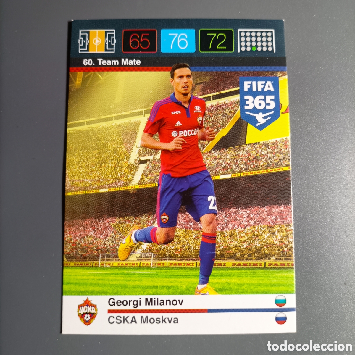 Cromos de f&uacute;tbol: CARD ADRENALYN XL FIFA 365 PANINI 2016 (CSKA MOSKVA) №60 GEORGI MILANOV