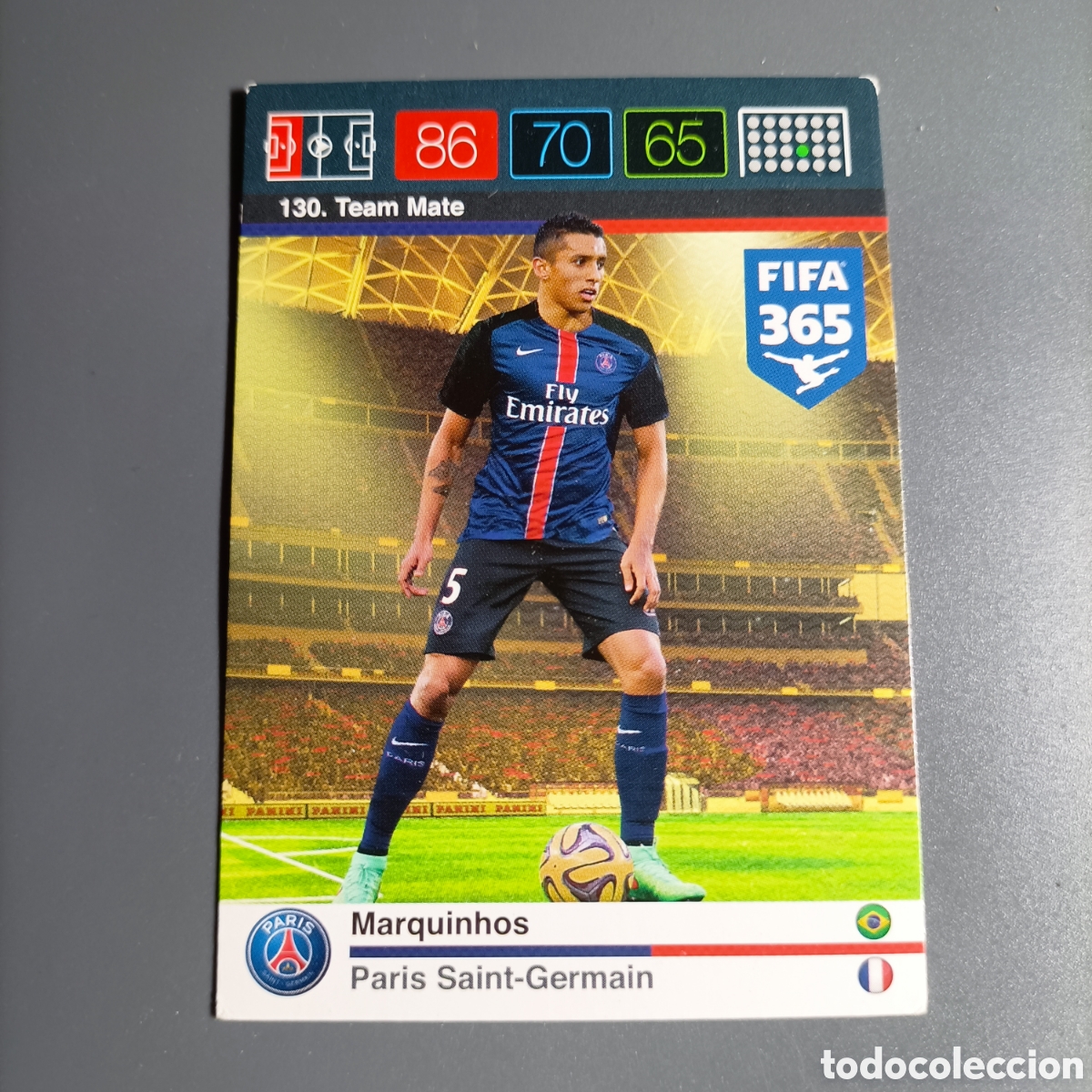 Cromos de f&uacute;tbol: CARD ADRENALYN XL FIFA 365 PANINI 2016 (PARIS SAINT-GERMAIN) №130 MARQUINHOS