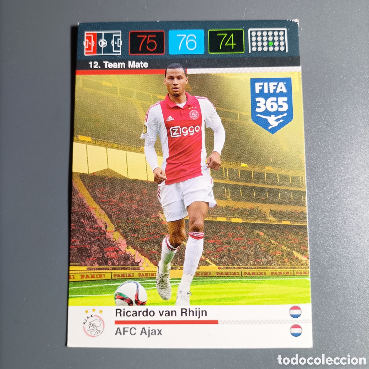 Cromos de f&uacute;tbol: CARD ADRENALYN XL FIFA 365 PANINI 2016 (AFC AJAX) №12 RICARDO VAN RHIJN