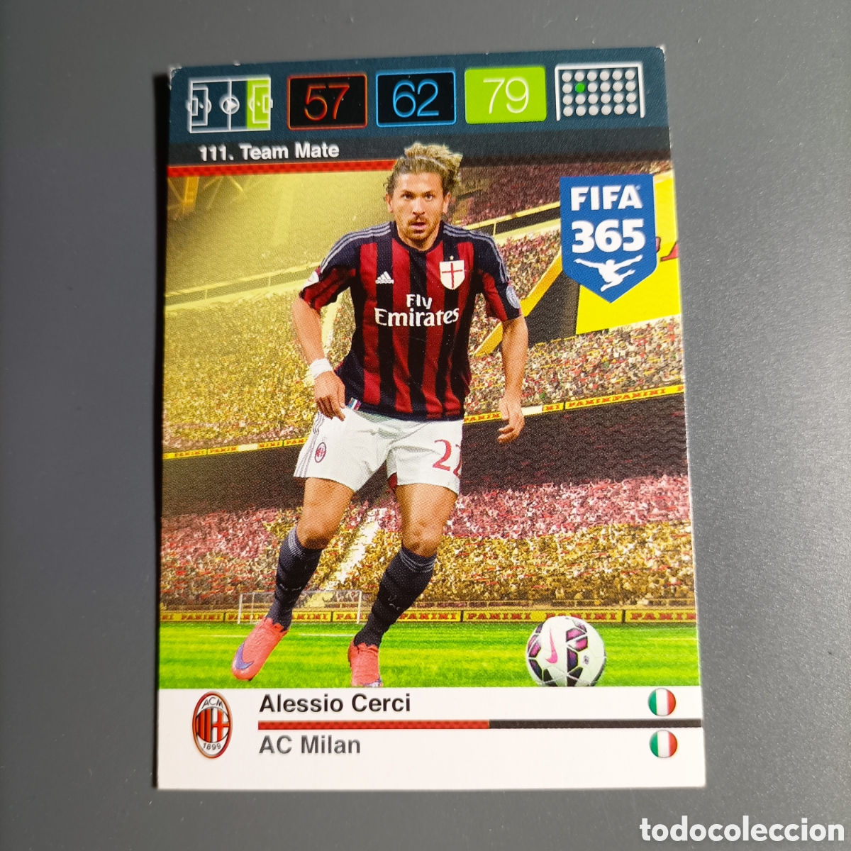 Cromos de f&uacute;tbol: CARD ADRENALYN XL FIFA 365 PANINI 2016 (AC MILAN) №111 ALESSIO CERCI