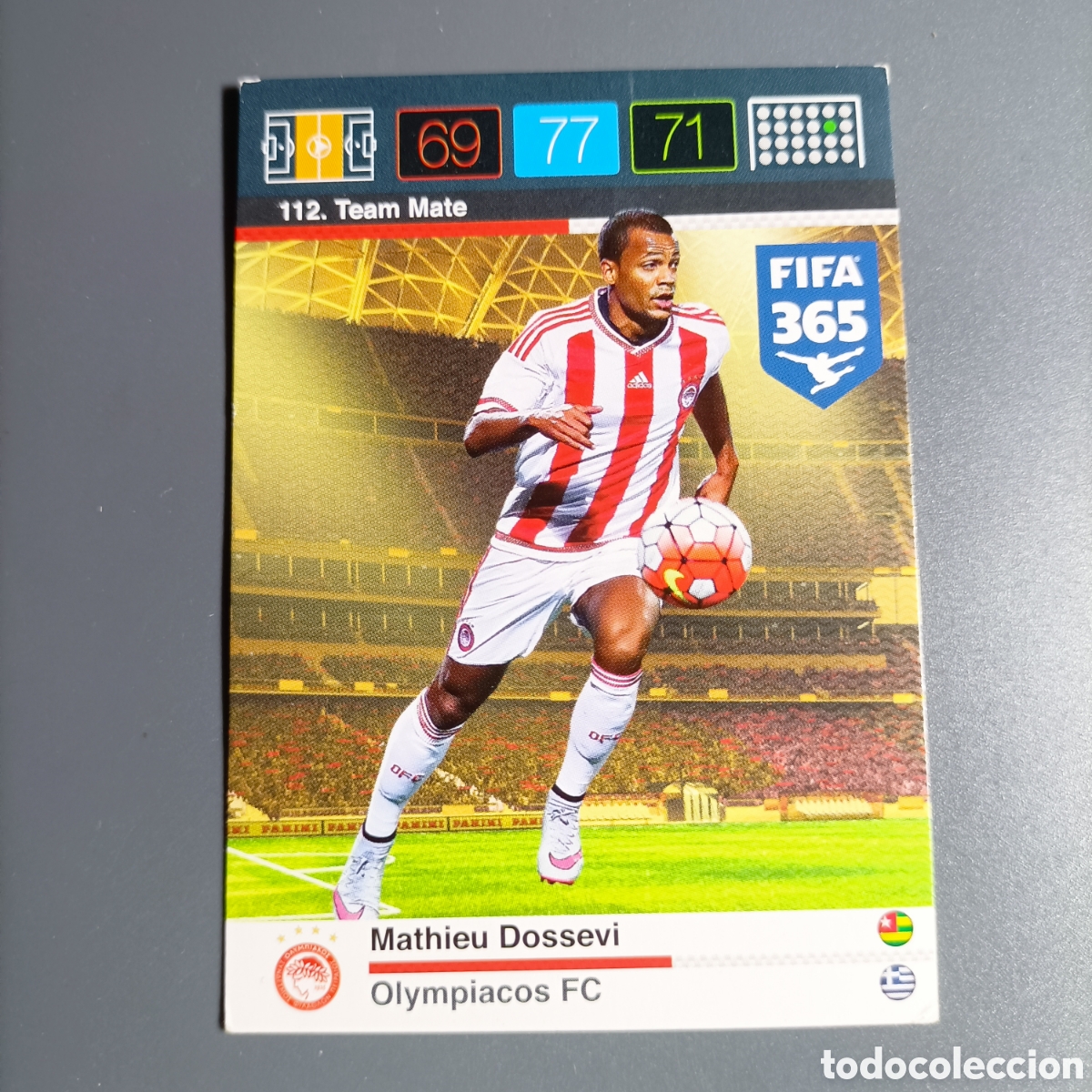 Cromos de f&uacute;tbol: CARD ADRENALYN XL FIFA 365 PANINI 2016 (OLYMPIACOS FC) №112 MATHIEU DOSSEVI
