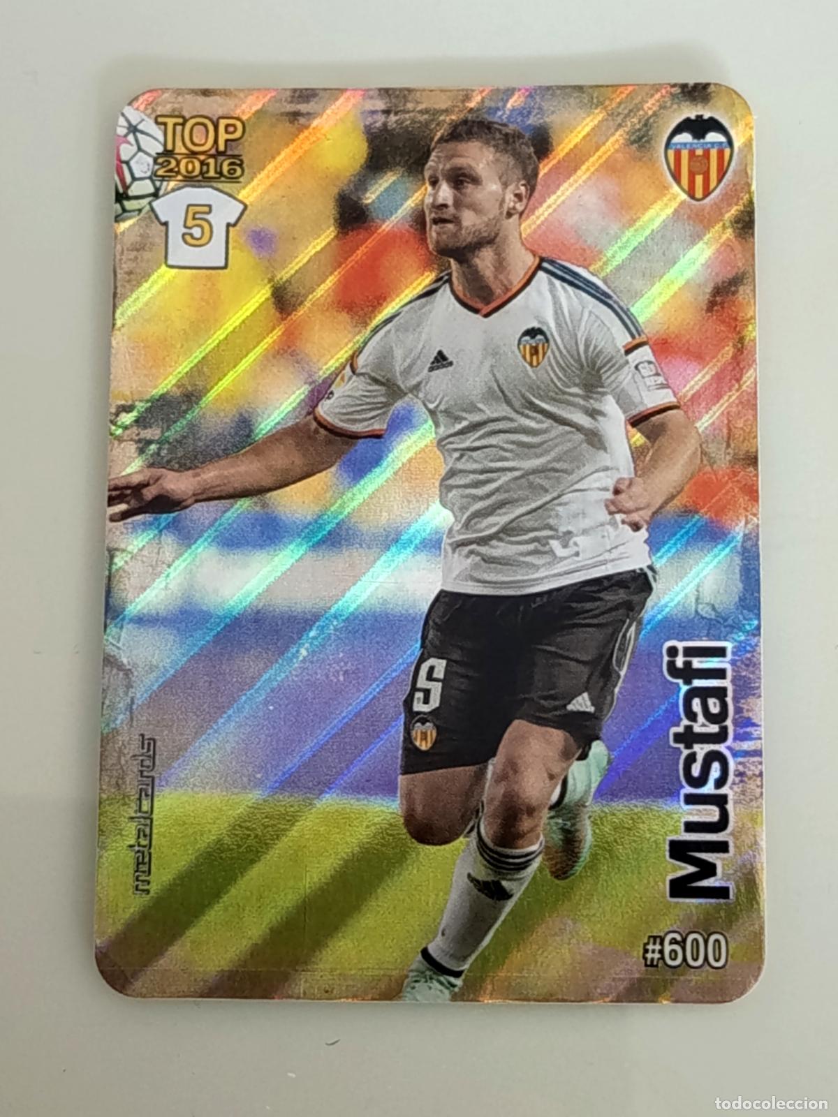 Cromos de f&uacute;tbol: 600 MUSTAFI. VALENCIA CF. RAYAS DIAGONAL. LAS FICHAS QUIZ DE LA LIGA 2016