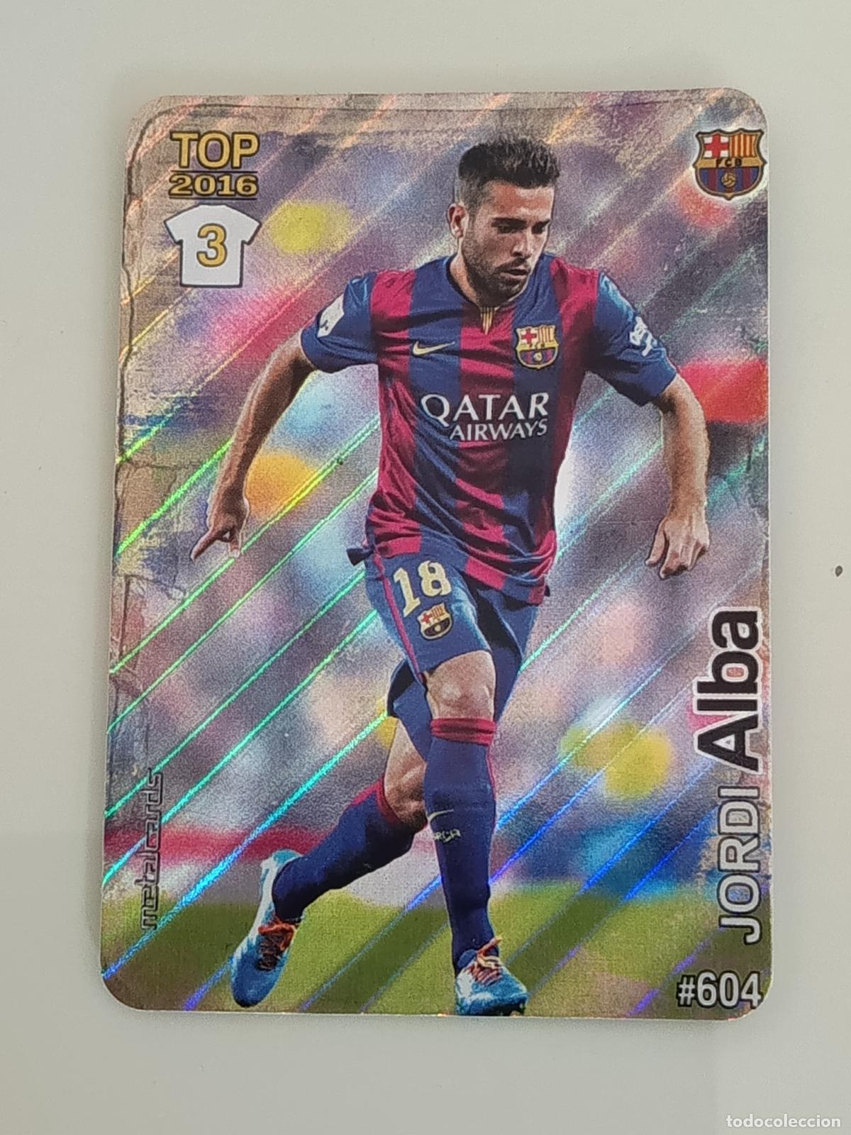 Cromos de f&uacute;tbol: 604 JORDI ALBA. FC BARCELONA. RAYAS DIAGONAL. LAS FICHAS QUIZ DE LA LIGA 2016