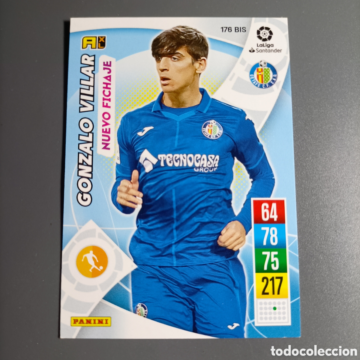 Cromos de f&uacute;tbol: ADRENALYN. LIGA 2021-2022 (GETAFE) №176 BIS. GONZALO VILLAR / NUEVO FICHAJE