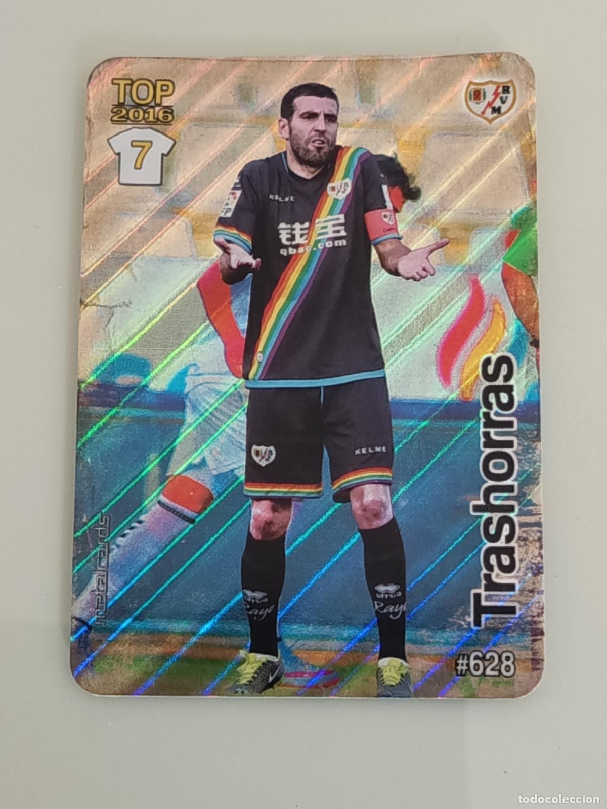 Cromos de f&uacute;tbol: 628 TRASHORRAS. RAYO VALLECANO. RAYAS DIAGONAL. LAS FICHAS QUIZ DE LA LIGA 2016