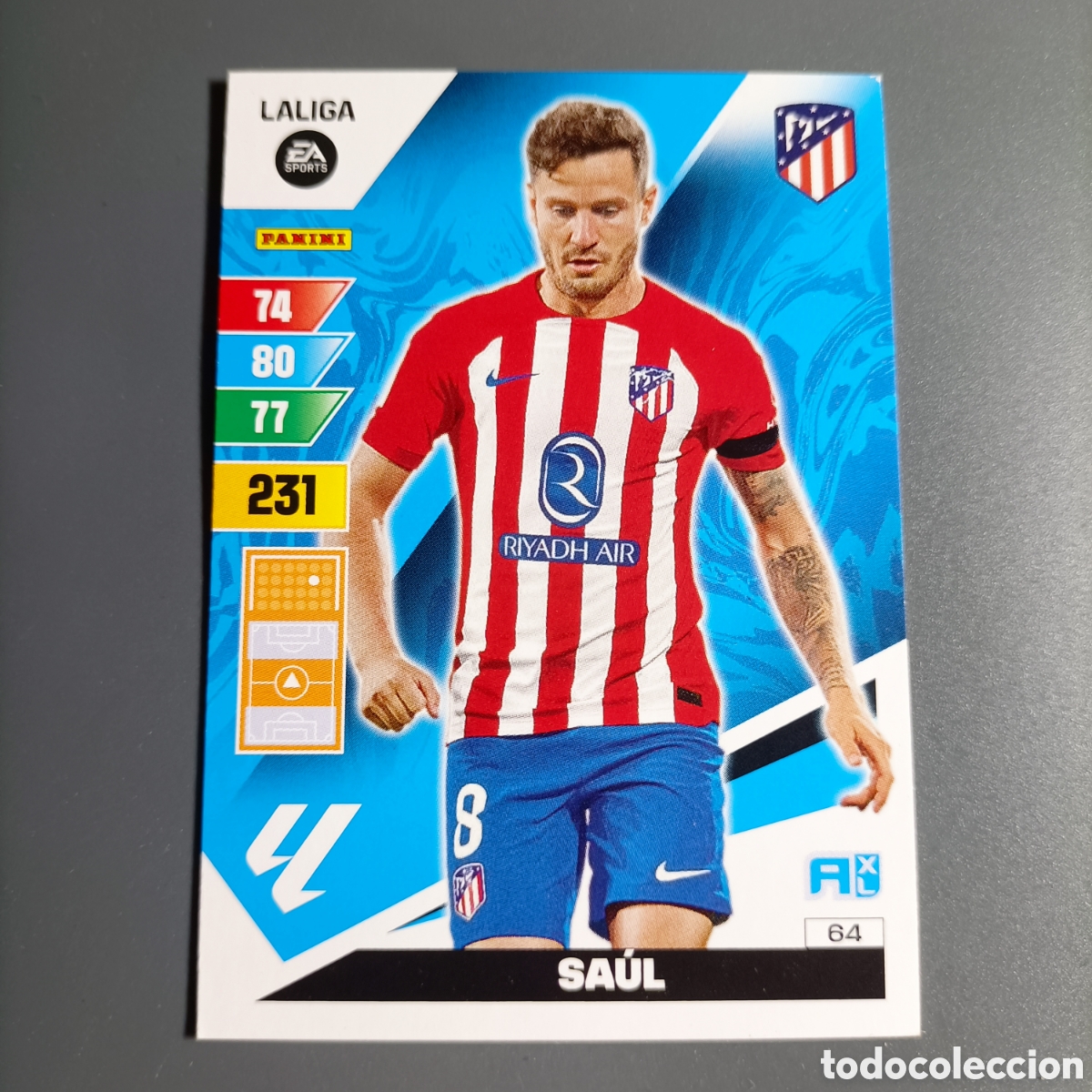 Cromos de f&uacute;tbol: ADRENALYN. LIGA 2023-2024 (ATL&Eacute;TICO) №64 SA&Uacute;L