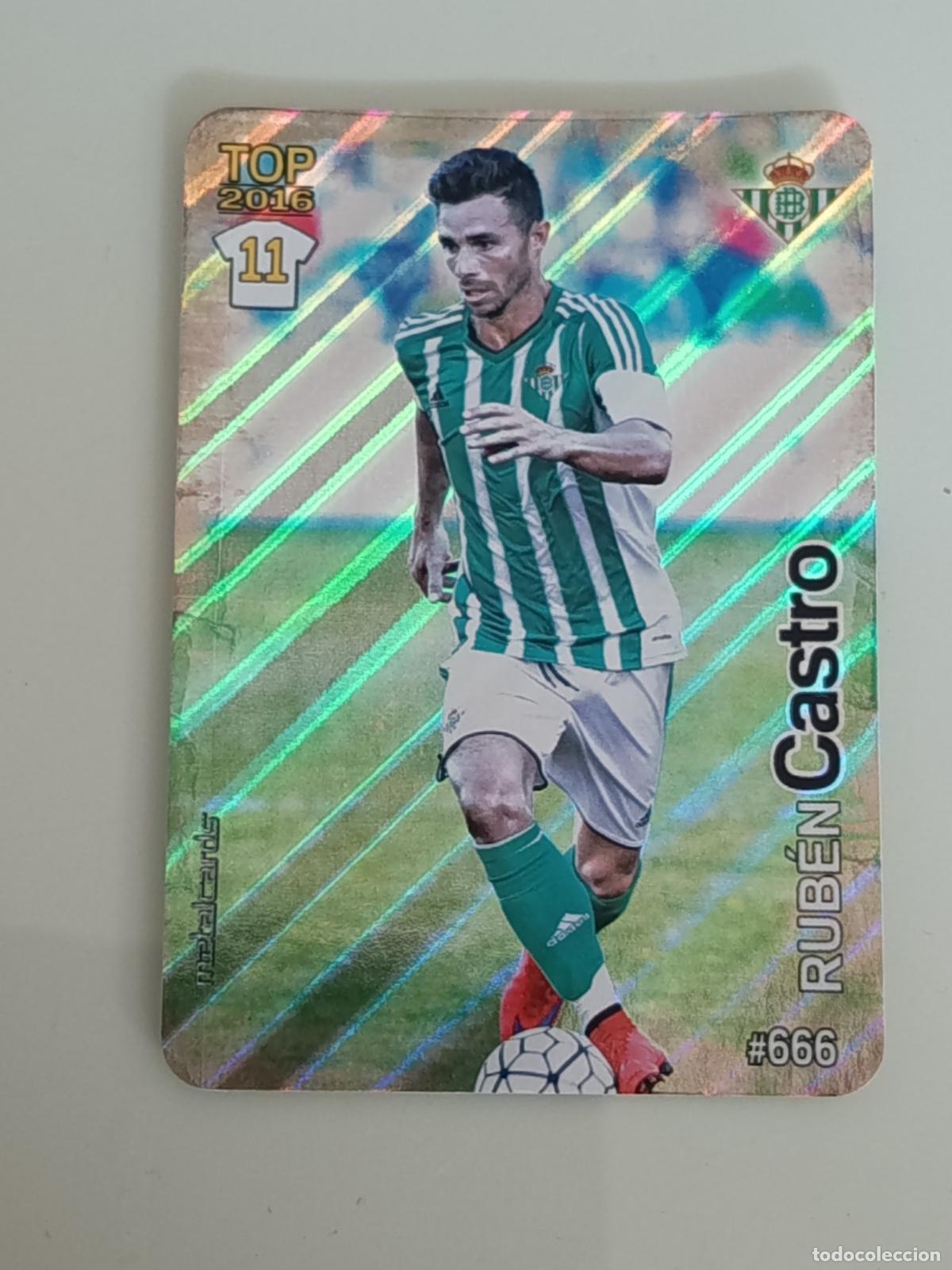Cromos de f&uacute;tbol: 666 RUB&Eacute;N CASTRO. REAL BETIS. RAYAS DIAGONAL. LAS FICHAS QUIZ DE LA LIGA 2016