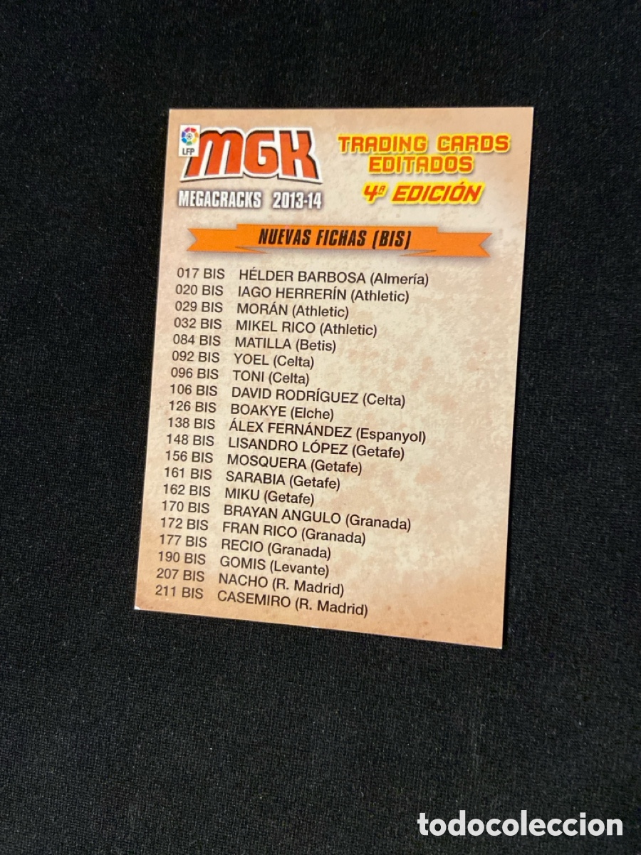 Cromos de f&uacute;tbol: INDICE 4 EDICION NUEVAS FICHAS BIS