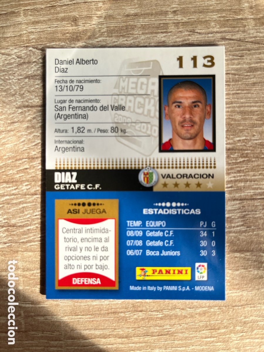 Cromos de f&uacute;tbol: 113 D&Iacute;AZ MEGACRACKS MGK 2009 2010 09 10 GETAFE