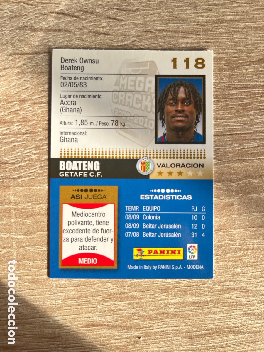 Cromos de f&uacute;tbol: 118 BOATENG MEGACRACKS MGK 2009 2010 09 10 GETAFE