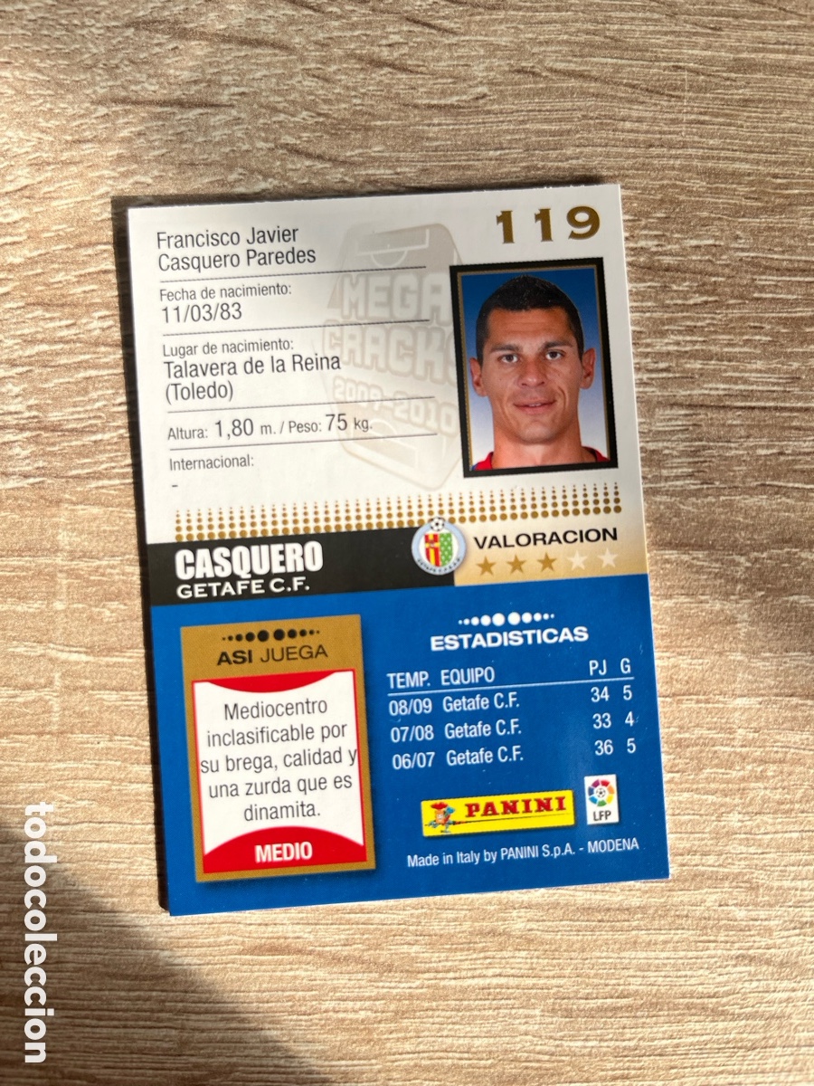 Cromos de f&uacute;tbol: 119 CASQUERO MEGACRACKS MGK 2009 2010 09 10 GETAFE
