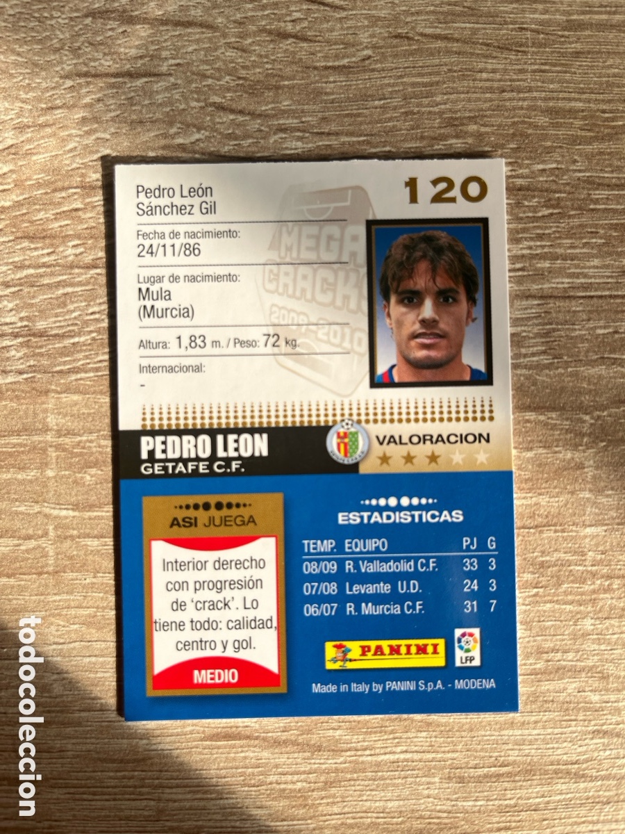 Cromos de f&uacute;tbol: 120 PEDRO LEON MEGACRACKS MGK 2009 2010 09 10 GETAFE