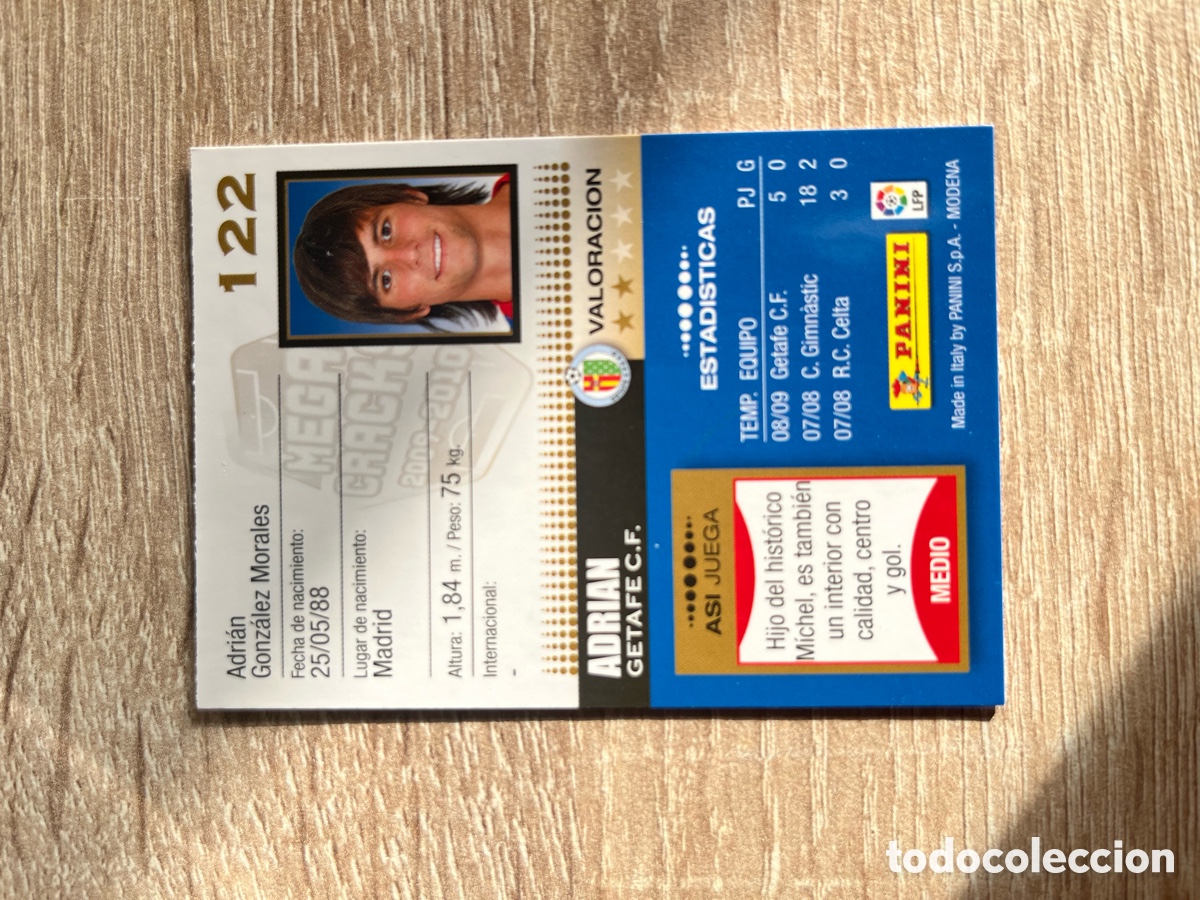 Cromos de f&uacute;tbol: 122 ADRI&Aacute;N MEGACRACKS MGK 2009 2010 09 10 GETAFE