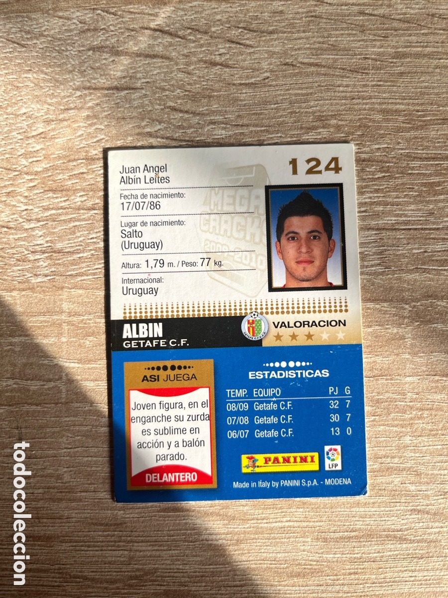 Cromos de f&uacute;tbol: 124 ALBIN MEGACRACKS MGK 2009 2010 09 10 GETAFE