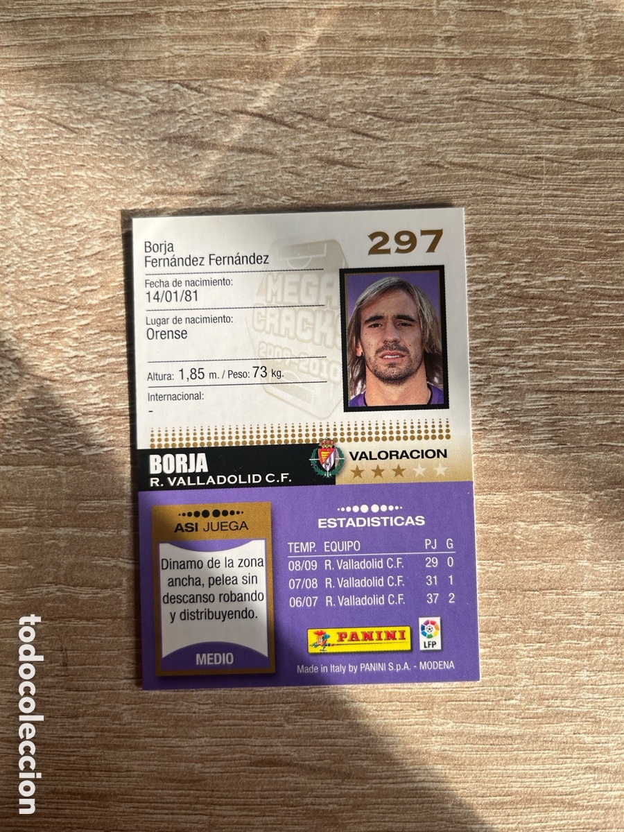 Cromos de f&uacute;tbol: 297 BORJA MEGACRACKS MGK 2009 2010 09 10 VALLADOLID