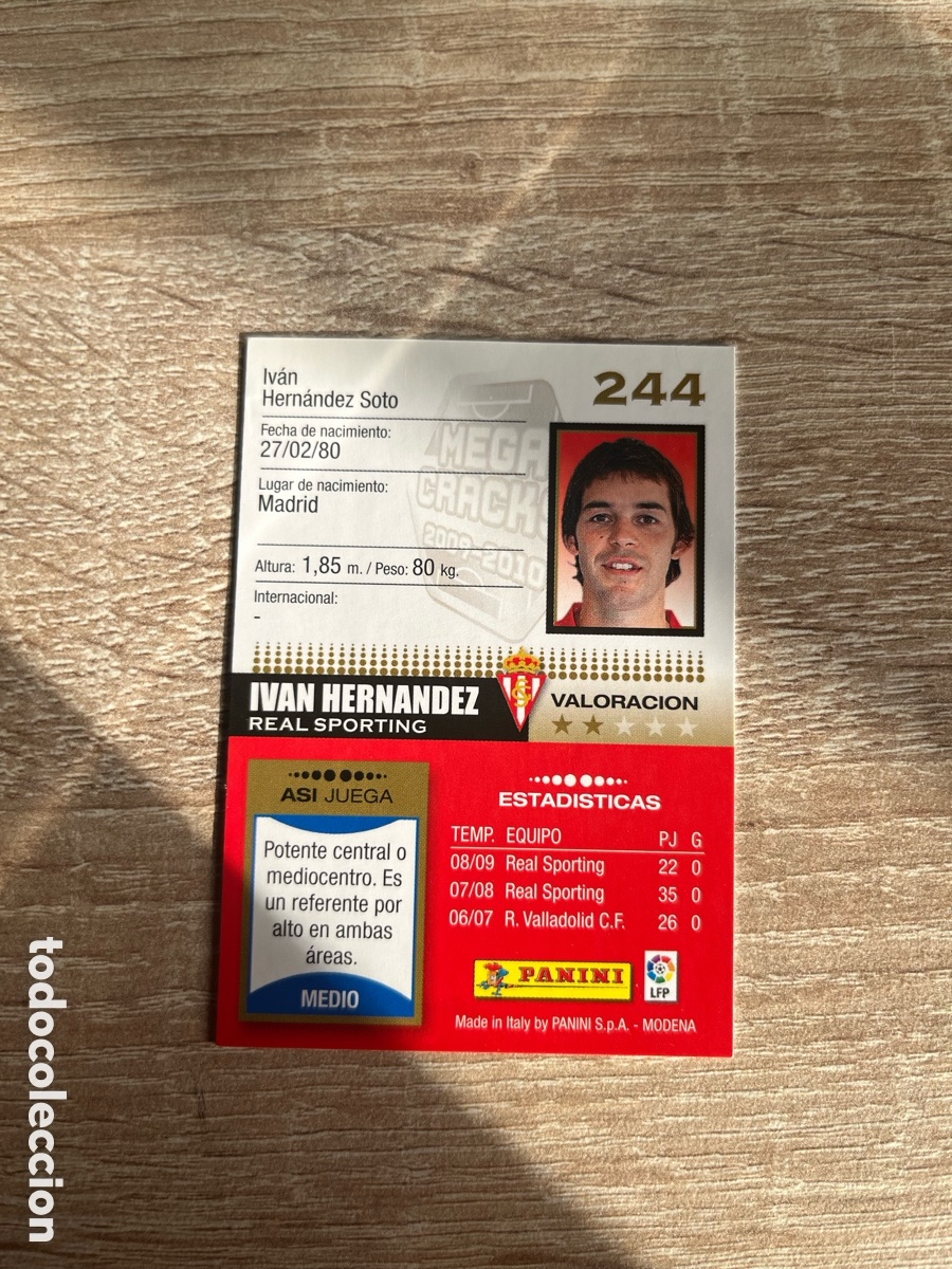 Cromos de f&uacute;tbol: 244 IV&Aacute;N HERN&Aacute;NDEZ MEGACRACKS MGK 2009 2010 09 10 SPORTING DE GIJ&Oacute;N
