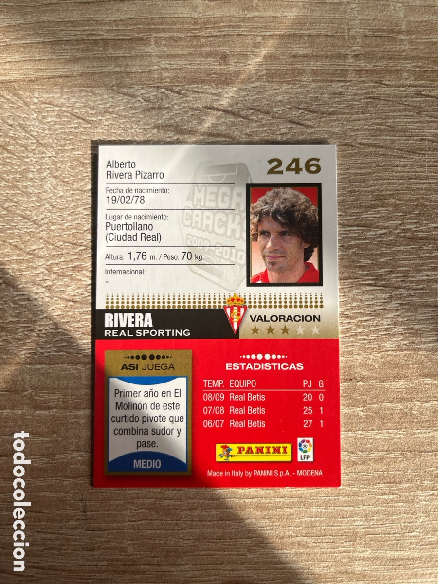 Cromos de f&uacute;tbol: 246 RIVERA MEGACRACKS MGK 2009 2010 09 10 SPORTING DE GIJ&Oacute;N