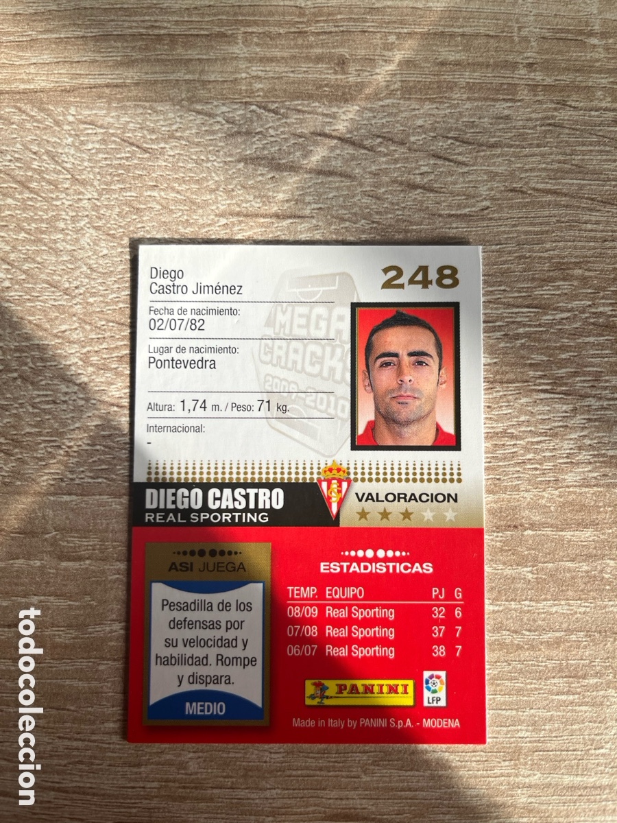 Cromos de f&uacute;tbol: 248 DIEGO CASTRO MEGACRACKS MGK 2009 2010 09 10 SPORTING DE GIJ&Oacute;N