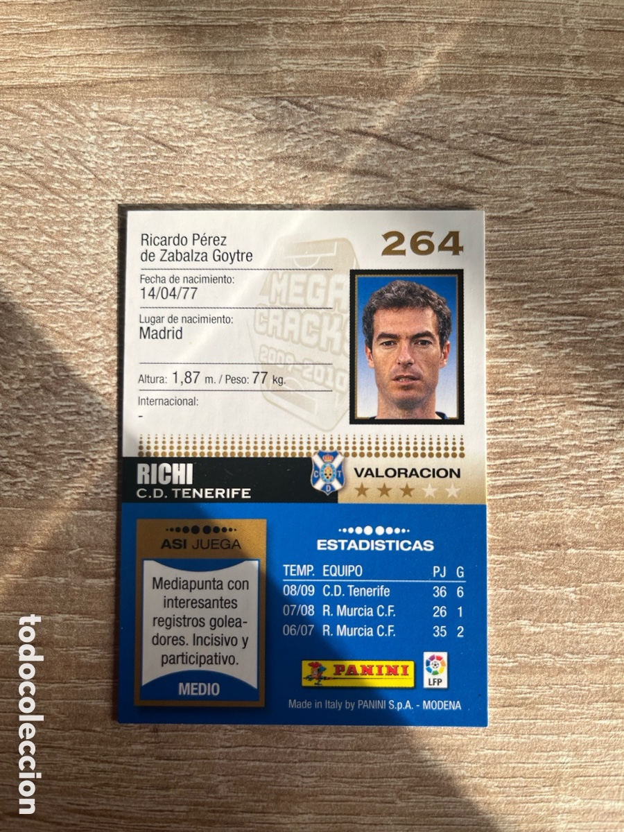 Cromos de f&uacute;tbol: 264 RICHI MEGACRACKS MGK 2009 2010 09 10 TENERIFE