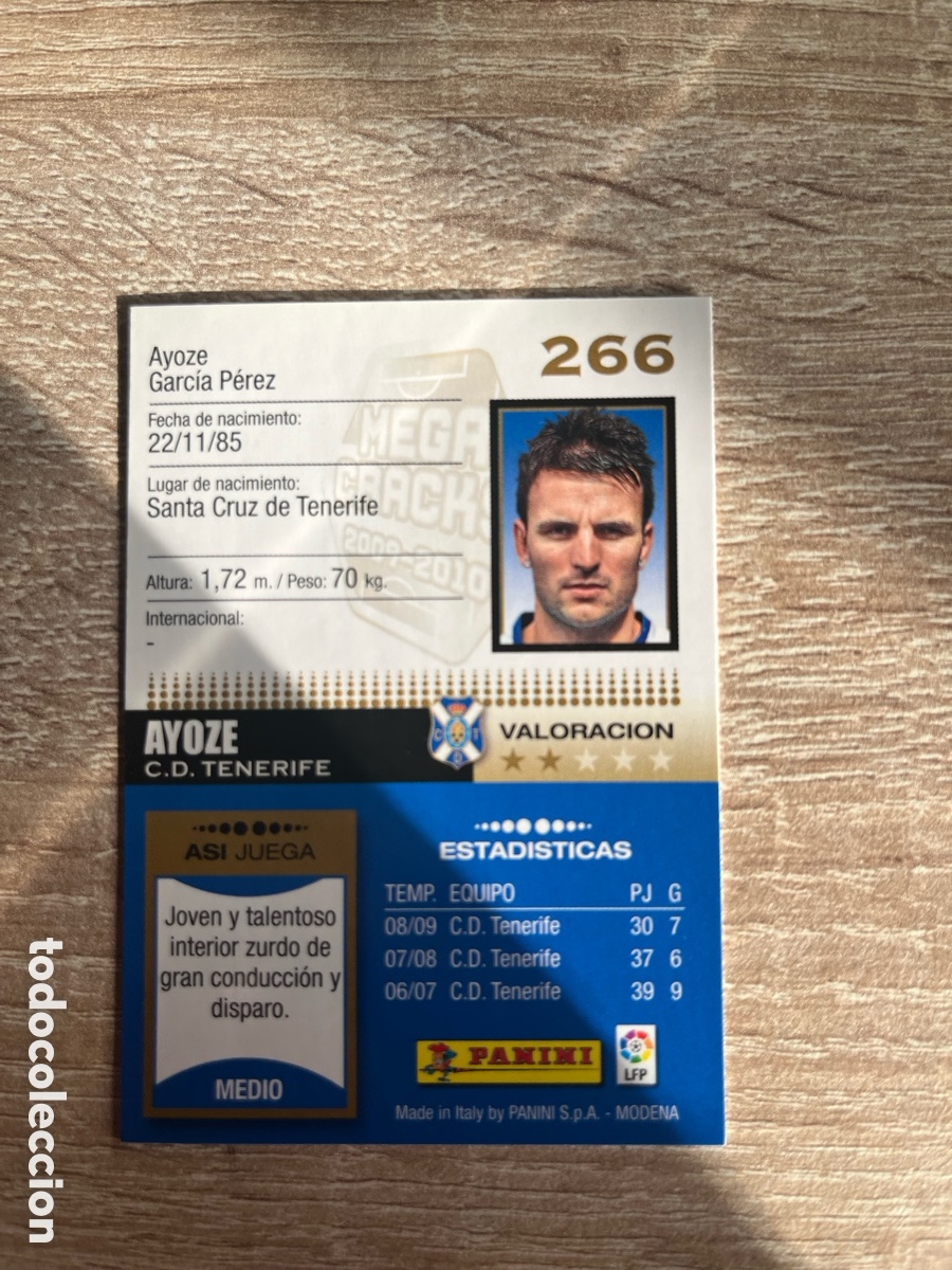 Cromos de f&uacute;tbol: 266 AYOZE MEGACRACKS MGK 2009 2010 09 10 TENERIFE