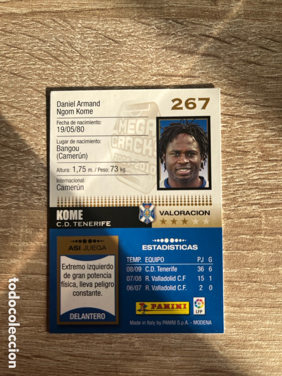 Cromos de f&uacute;tbol: 267 KOME MEGACRACKS MGK 2009 2010 09 10 TENERIFE