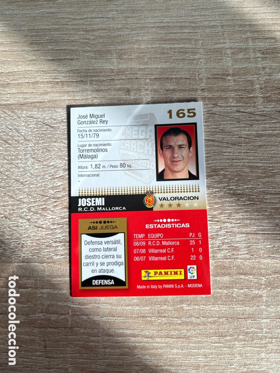 Football Stickers: 165 JOSEMI MEGACRACKS MGK 2009 2010 09 10 MALLORCA
