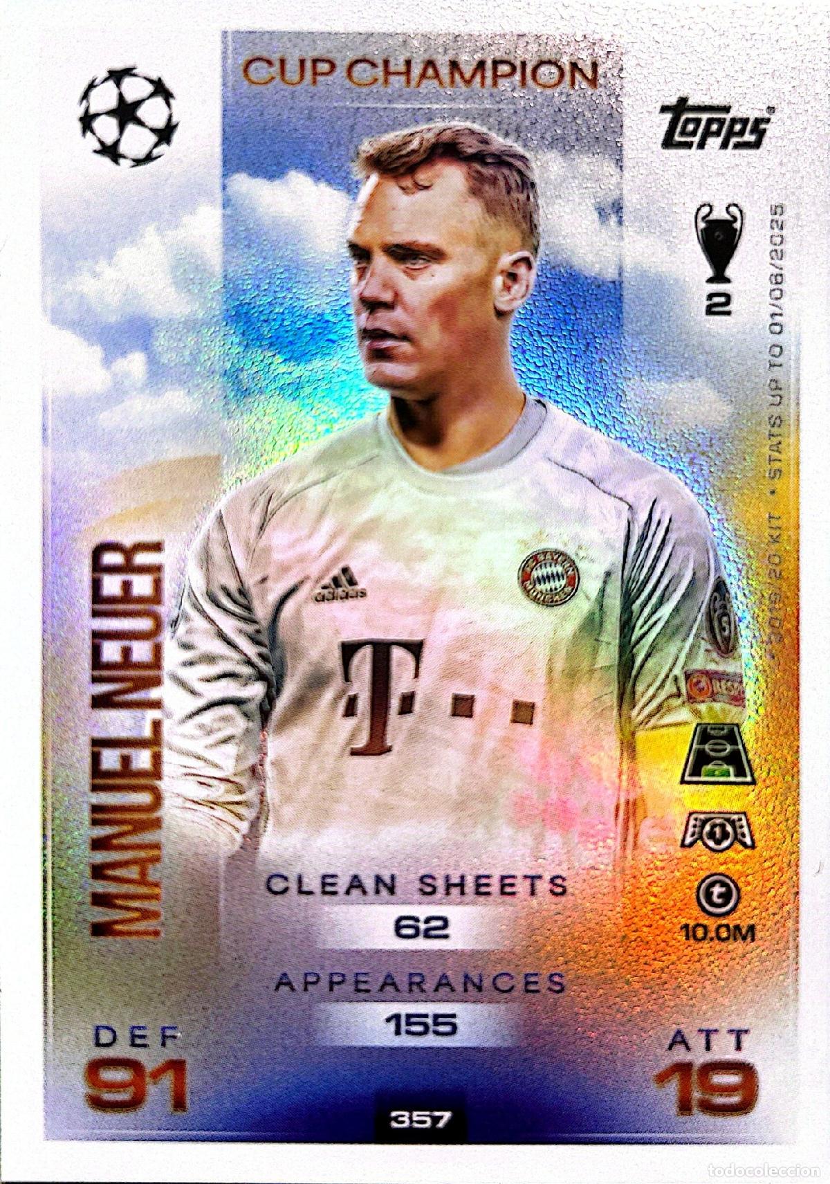 Football Stickers: Cromo Manuel Neuer Fu&szlig;ball-Club Bayern M&uuml;nchen Topps Match Attax UCL 2025-2026