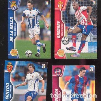 Cartes &agrave; collectionner de Football: Lote 4 Cromos Megacracks 2010-11 Panini De La Bella Gregory Contini Futbol PEIFER