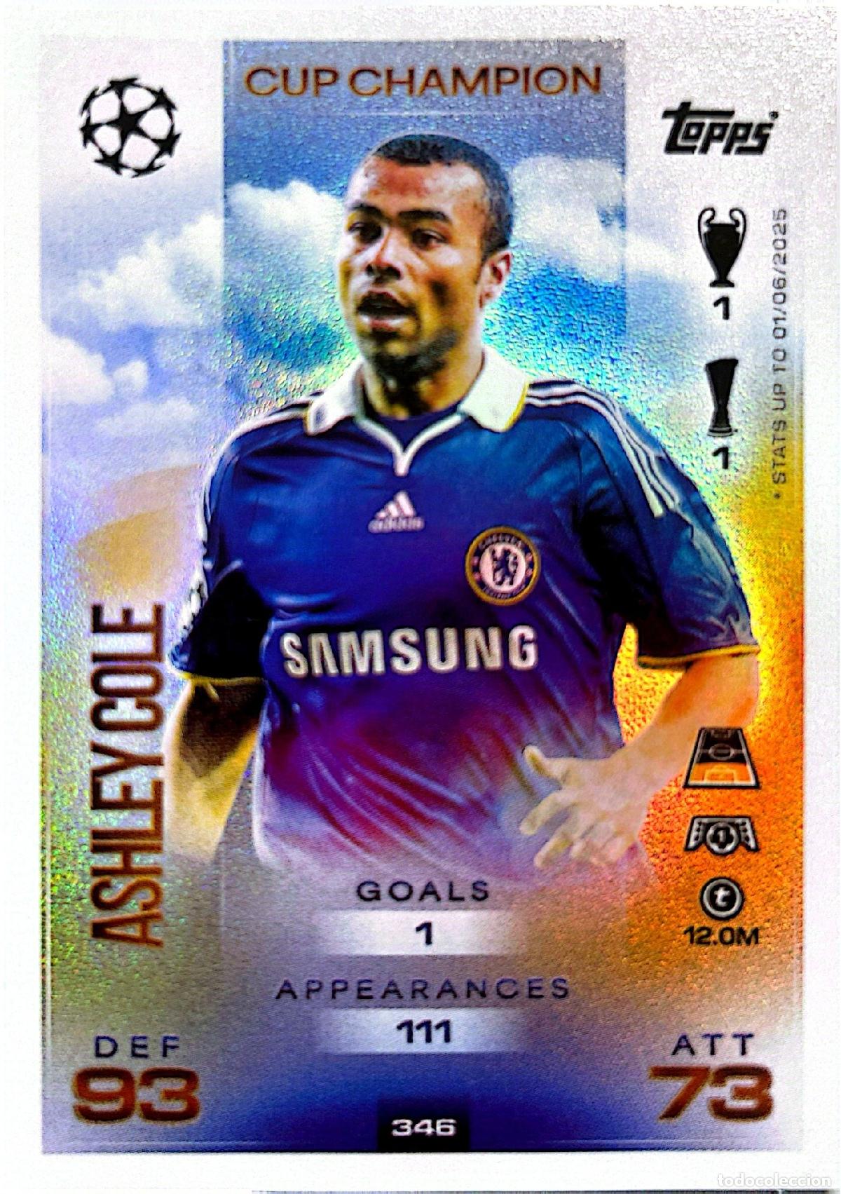 Cartes &agrave; collectionner de Football: Cromo Ashley Cole Chelsea F.C. Topps Match Attax UCL 2025-2026