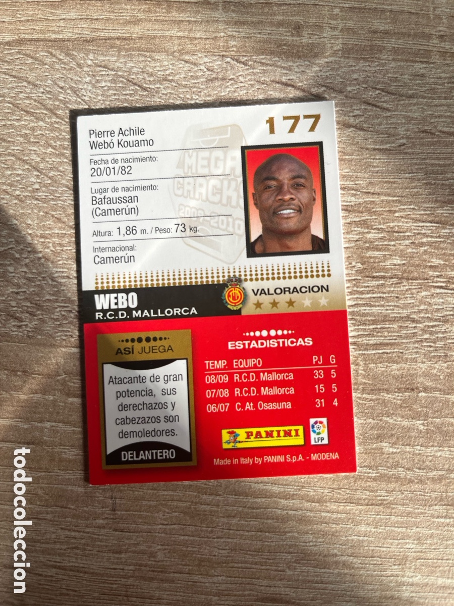 Cartes &agrave; collectionner de Football: 177 WEBO MEGACRACKS MGK 2009 2010 09 10 MALLORCA
