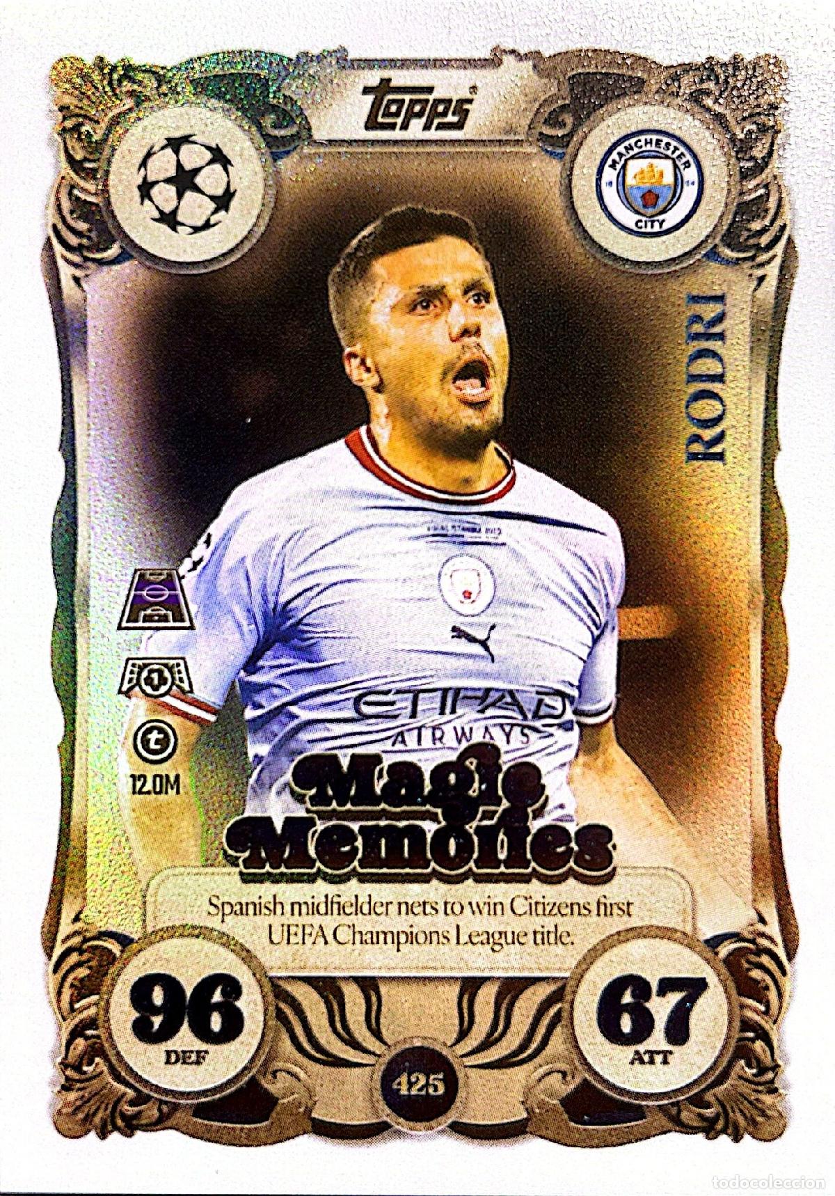 Cromos de f&uacute;tbol: Cromo Rodri Manchester City F.C. Topps Match Attax UCL 2025-2026