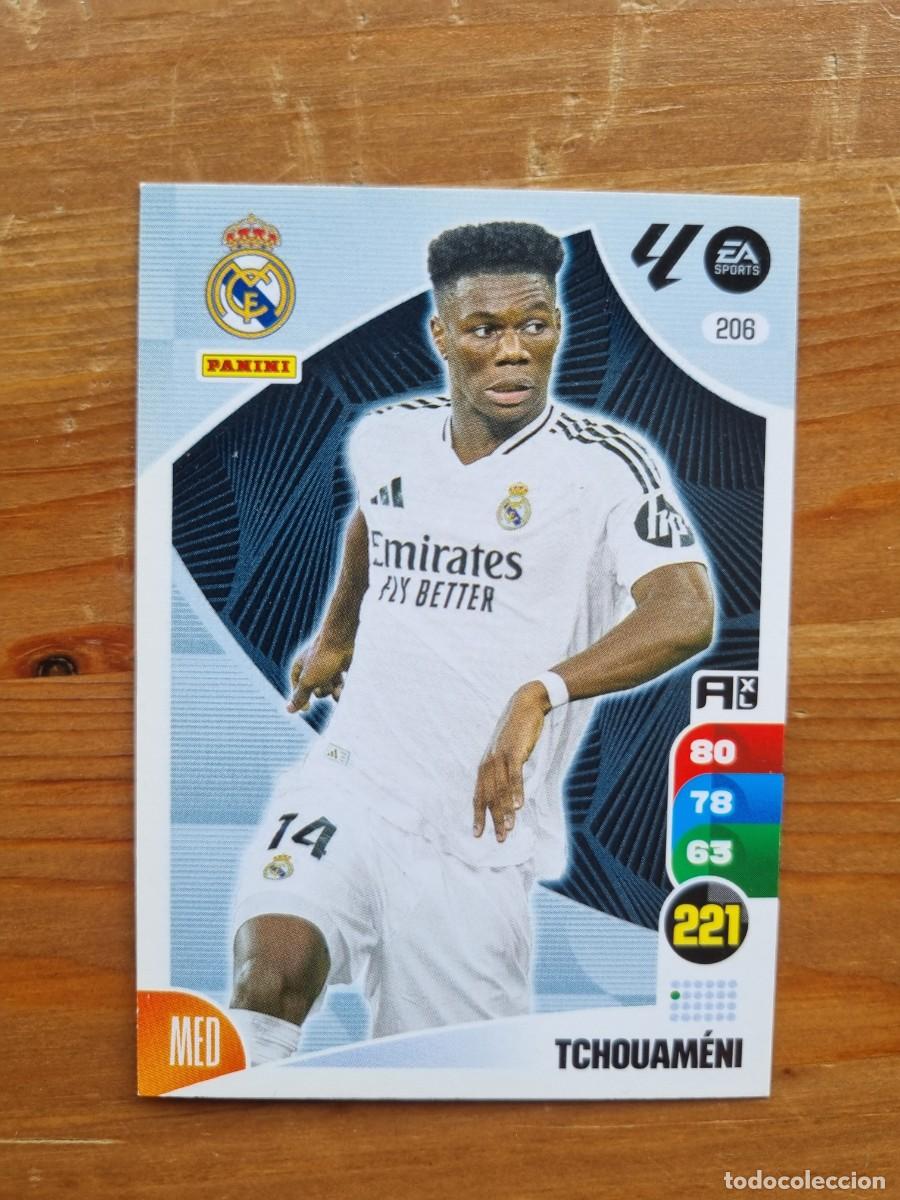 Cromos de f&uacute;tbol: 206 TCHOUAM&Eacute;NI (Real Madrid CF). Liga 2024 2025 24 25 Adrenalyn XL (Panini)