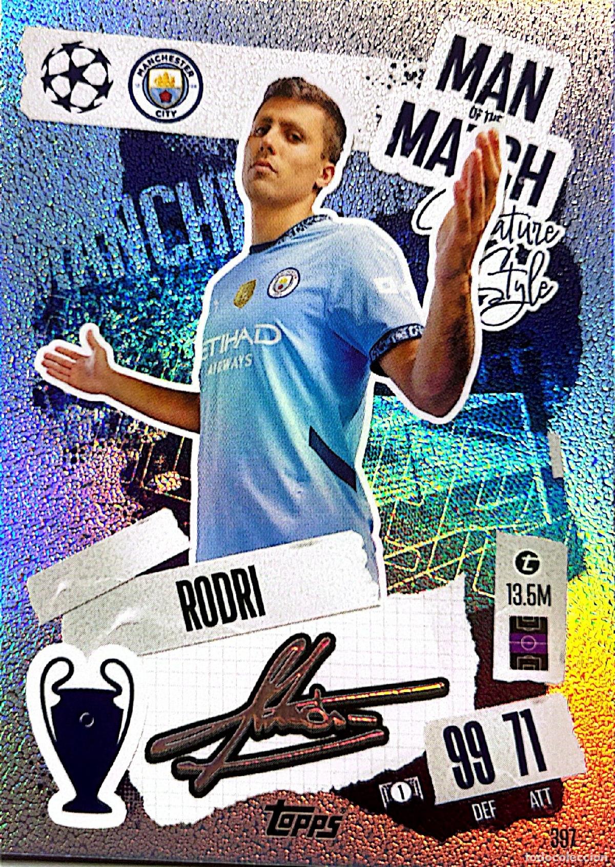 Cromos de f&uacute;tbol: Cromo Rodri Manchester City F.C. Topps Match Attax UCL 2025-2026